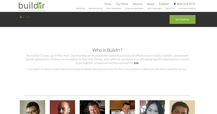 Team page of #1 Leading Web Design Company: Buildrr
