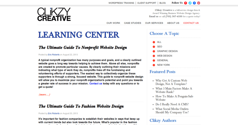 Blog page of #13 Leading Website Development Agency: CLiKZY Creative