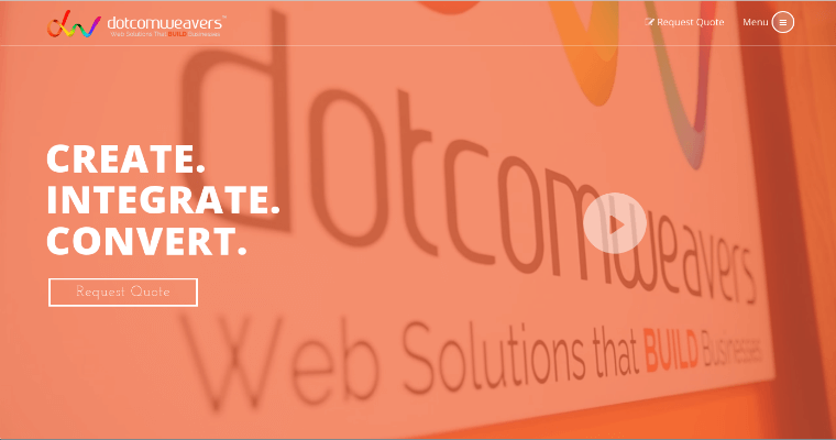 Home page of #6 Leading Website Design Agency: Dotcomweavers