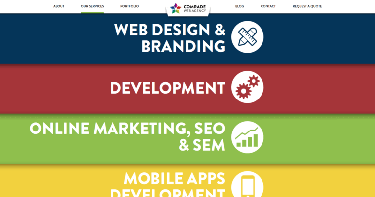 Service page of #18 Top Web Design Business: Comrade