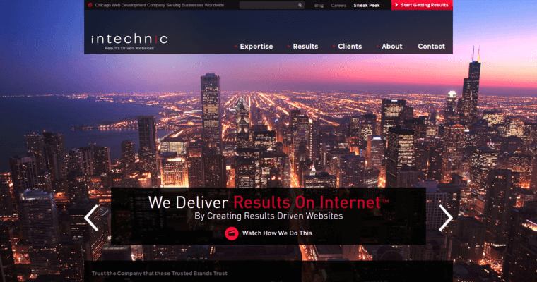 Home page of #14 Best Web Design Firm: Intechnic