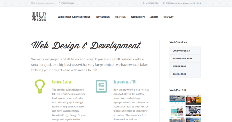 Development page of #7 Top Website Development Company: Old City Press