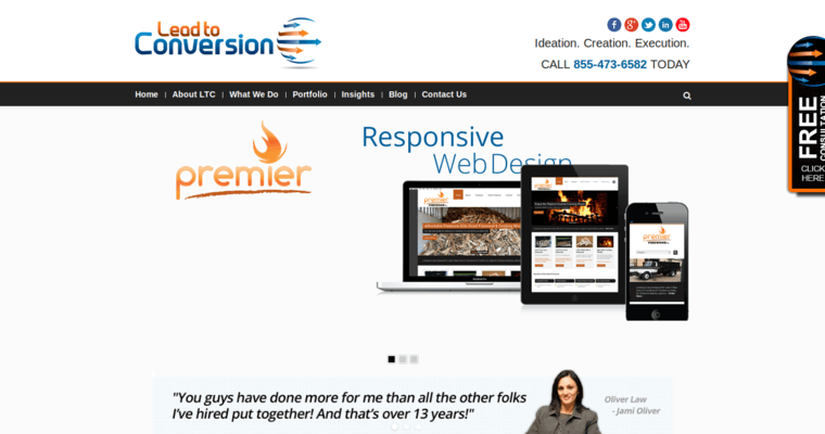 Home page of #17 Top Website Design Agency: Lead to Conversion