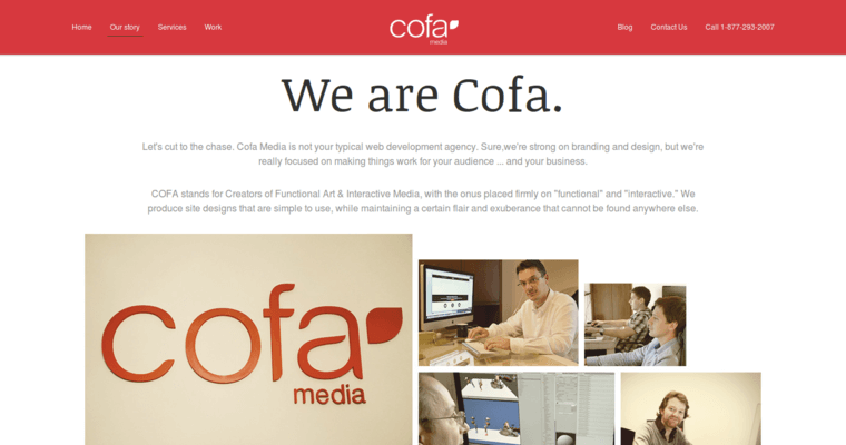 About page of #11 Leading Website Design Firm: Cofa Media