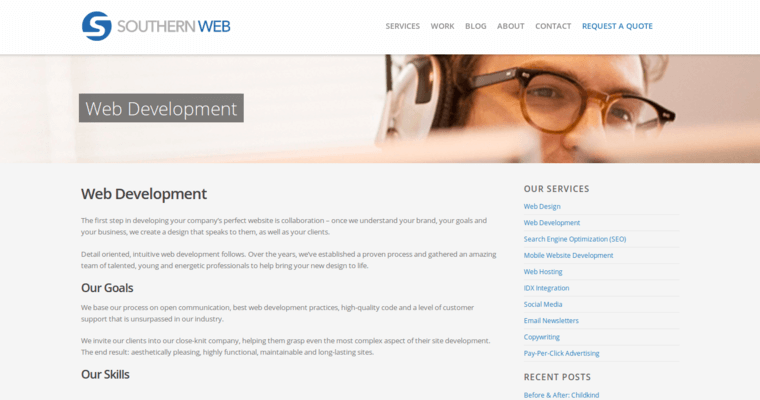 Development page of #17 Top Website Development Business: Southern Web Group