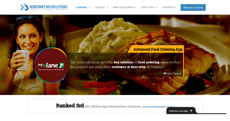 Home page of #20 Top Website Development Business: Konstant Infosolutions