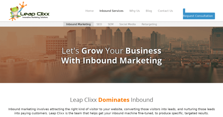 Service page of #25 Leading Web Design Firm: Leap Clixx