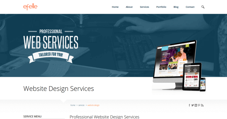 Service page of #4 Leading Architecture Web Development Business: Efelle Creative