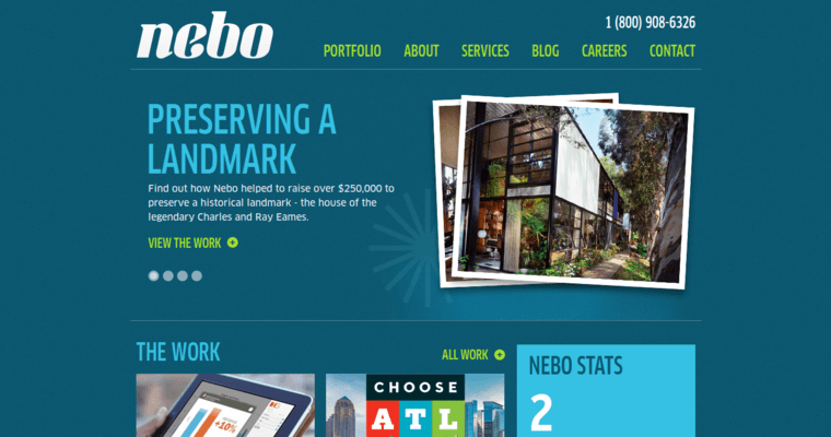 Home page of #7 Best Atlanta web design Company: Nebo Agency