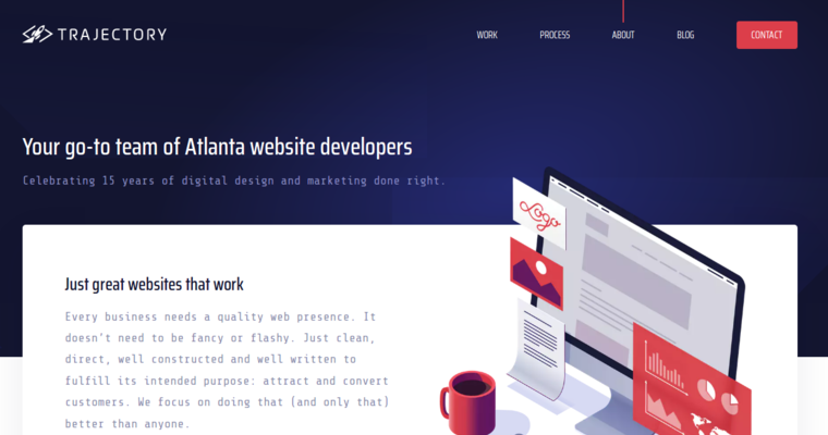 About page of #3 Top Atlanta web design Agency: Trajectory Web Design