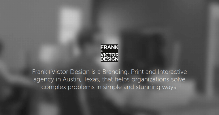 Home page of #4 Best Web Design Company: Frank+Victor Design