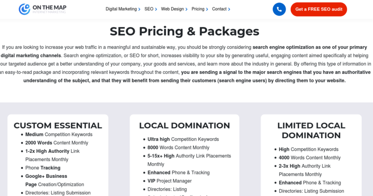 Pricing page of #4 Top BigCommerce Design Agency: On The Map