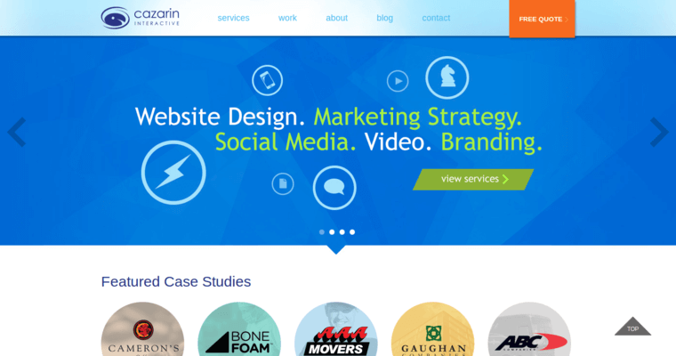 Home page of #8 Top eCommerce Website Development Company: Cazarin