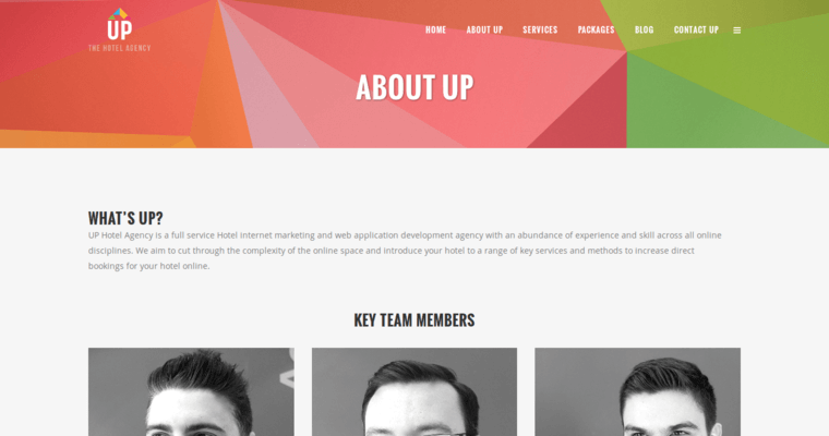 About page of #4 Leading Hotel Web Development Company: Up: The Hotel Agency