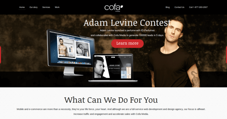 Home page of #3 Leading Magento Website Design Agency: Cofa Media