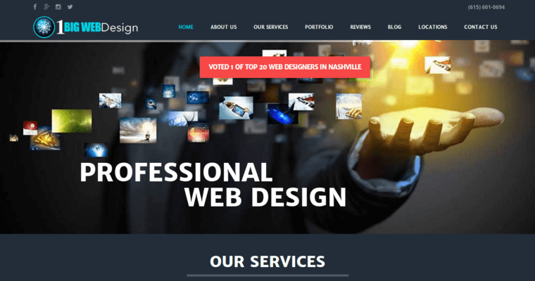 Home page of #10 Best Nashville Web Design Company: 1 Big Web Design Firm