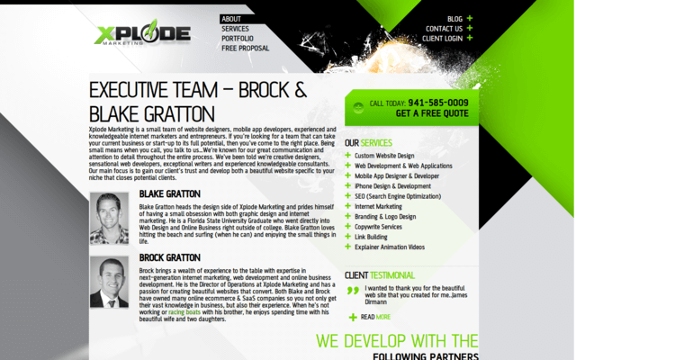 About page of #2 Leading New web design Company: Xplode Marketing