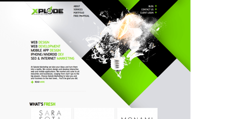 Home page of #2 Top New web design Agency: Xplode Marketing
