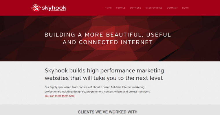 Home page of #8 Top Phoenix Website Development Company: Skyhook