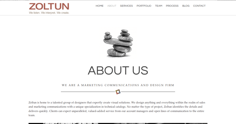 About page of #10 Top Pittsburgh Web Design Company: Zoltun Design