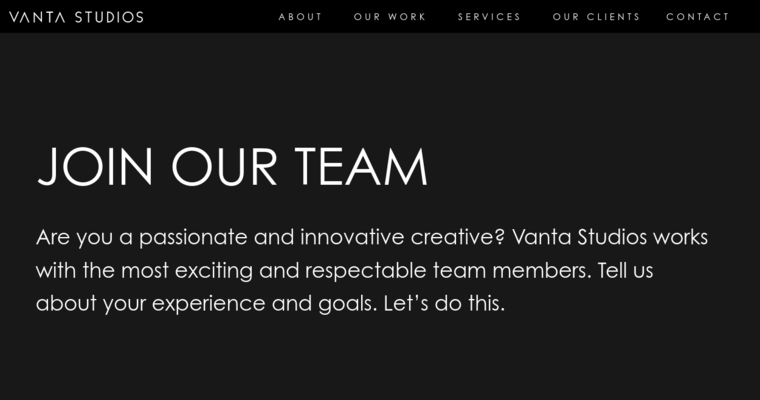 About page of #23 Top Website Design Firm: Vanta Studio