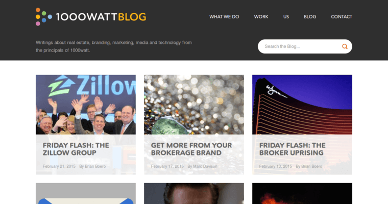 Blog page of #7 Top Real Estate Web Design Business: 1000 Watt