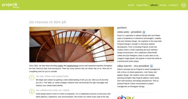 About page of #7 Top Responsive Web Design Firm: Project6