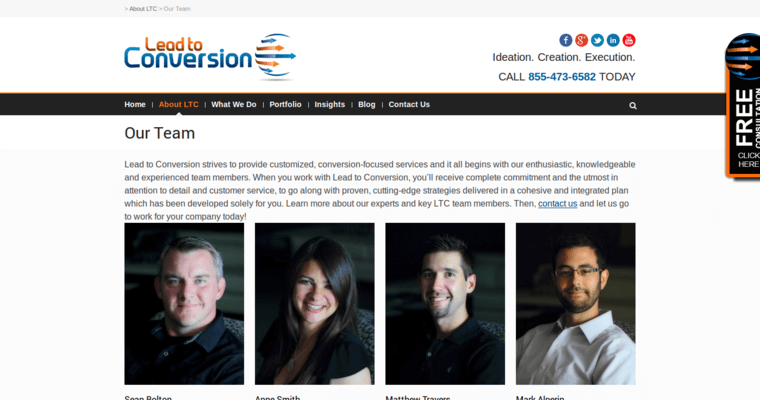 Team page of #8 Best SEO Web Design Company: Lead to Conversion