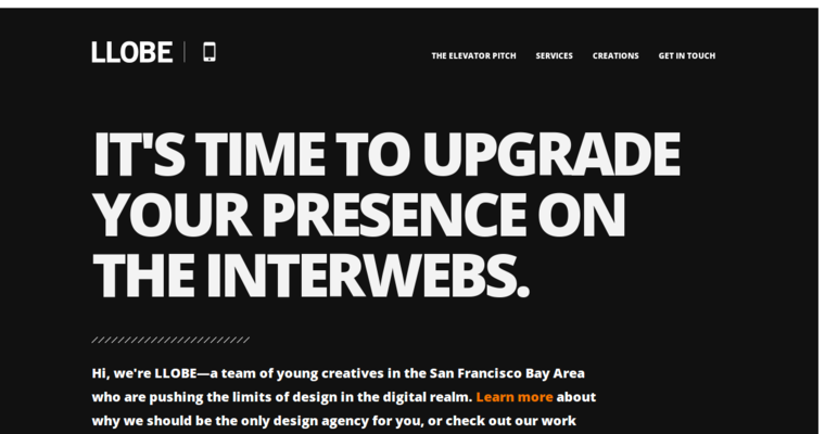 Home page of #4 Best San Francisco Web Development Agency: LLOBE