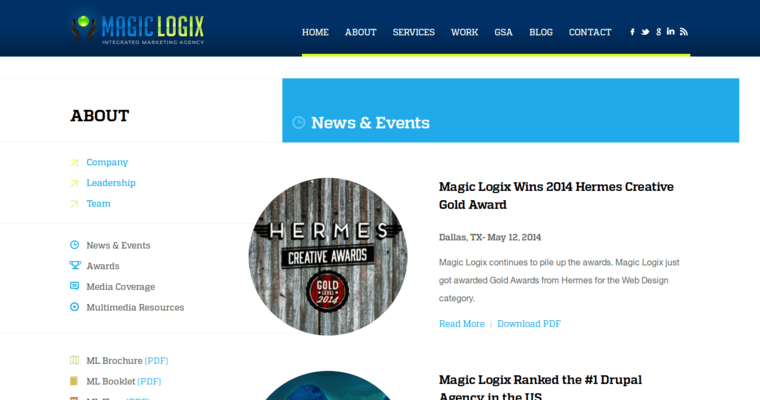 News page of #2 Leading Small Business Web Development Agency: Magic Logix
