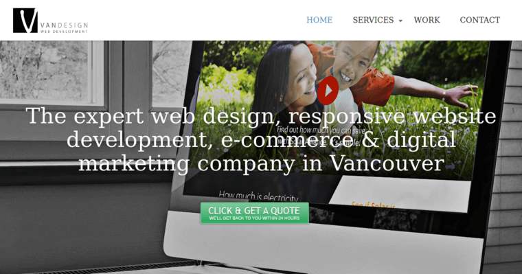 Home page of #8 Top Vancouver Web Development Company: Vandesign Web Development