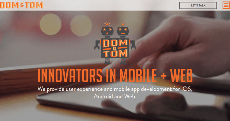 Home page of #6 Top Web App Development Company: Dom and Tom