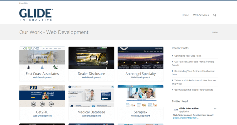 Development Page of Top Web Design Firms in Florida: Glide Interactive