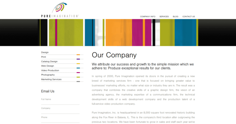 Company Page of Top Web Design Firms in Illinois: Pure Imagination
