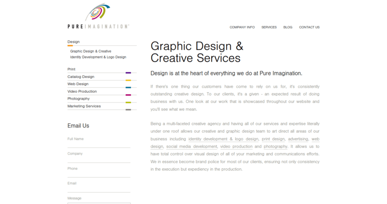 Service Page of Top Web Design Firms in Illinois: Pure Imagination