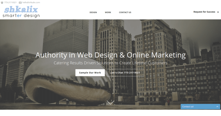 Home Page of Top Web Design Firms in Illinois: Shkalix Smarter Design