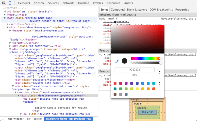 Surprise! Recent Chrome DevTools update allows new contrast ratio controls