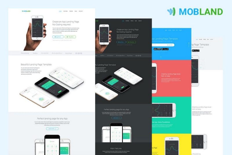 Easy-to-Use Landing Page Template Works For Multiple Mobile/Desktop Applications