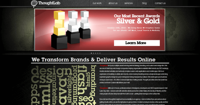 Home page of #9 Best Web Design Company: Thought Lab
