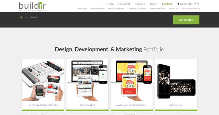 Folio page of #1 Leading Web Design Firm: Buildrr