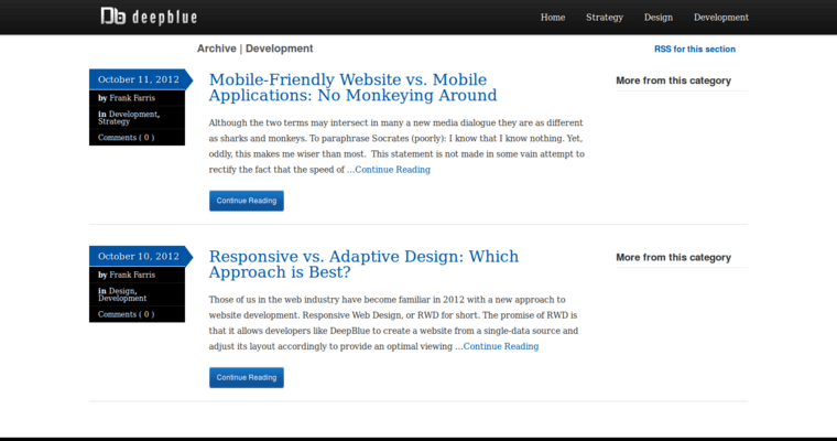 Development page of #9 Leading Web Design Firm: DeepBlue