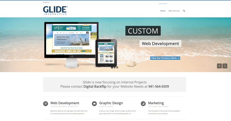 Home page of #15 Leading Web Design Company: Glide Interactive