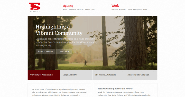 Home page of #5 Leading Web Design Company: Fastspot