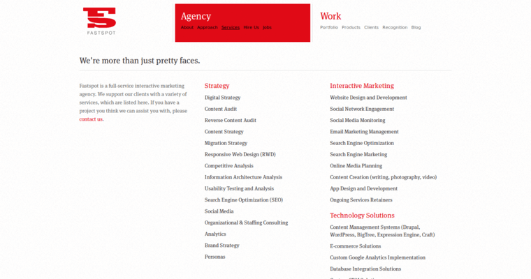 Service page of #5 Top Website Design Agency: Fastspot