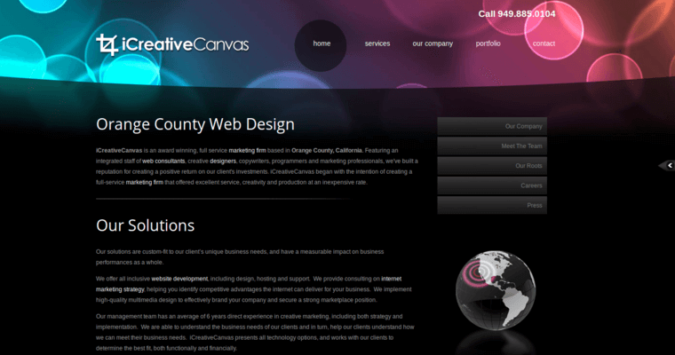 Company page of #7 Leading Website Design Company: iCreative Canvas