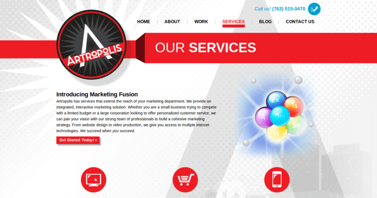 Service page of #9 Top Website Design Company: Artropolis