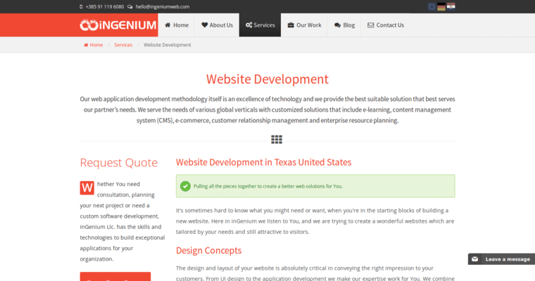 Development page of #14 Top Web Design Firm: iNGENIUM