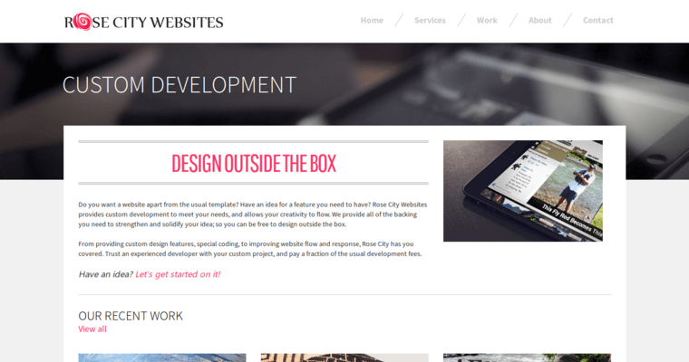 Development page of #11 Leading Web Design Company: Rose City Websites