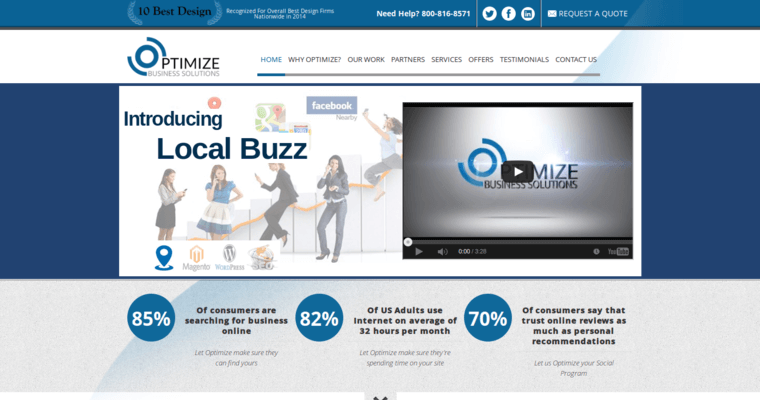 Home page of #14 Top Website Development Business: Optimize