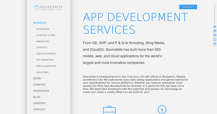 Service page of #18 Top Web Design Company: Sourcebits